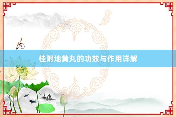 桂附地黄丸的功效与作用详解